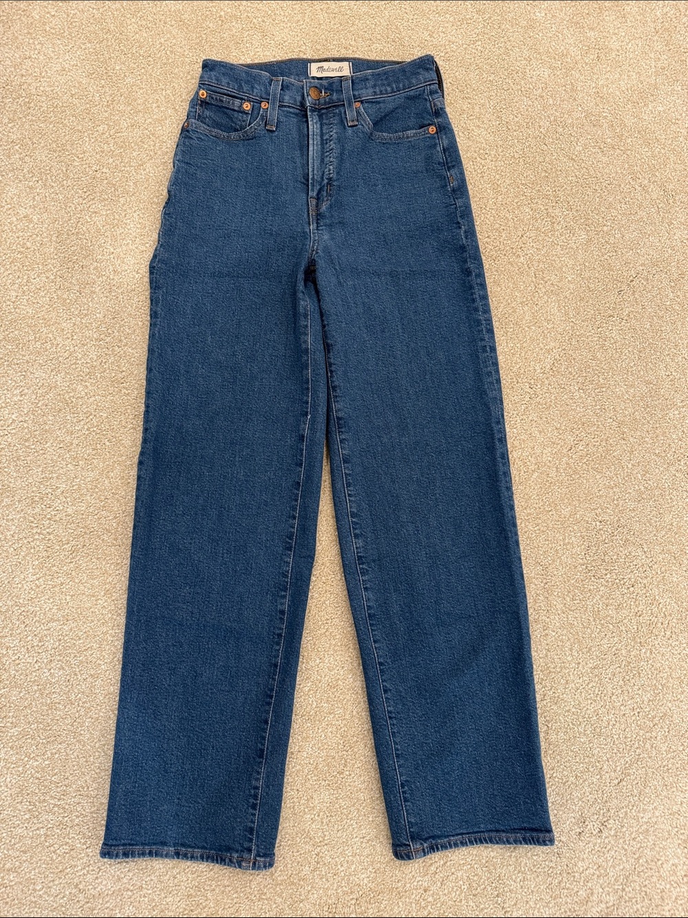 Madewell Dark Blue Wide-Leg High-Rise Jeans